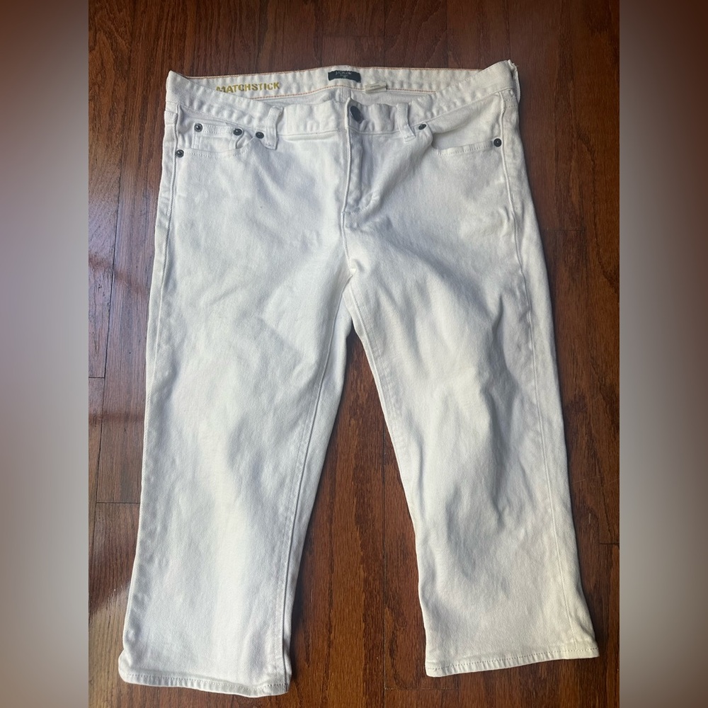 J. Crew White Matchstick Women’s Low Rise Capri Jeans Size 30